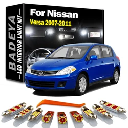 8Pcs Canbus LED Interior Light Bulbs Kit Car Accessories For Nissan Versa 2007 2008 2009 2010 2011 Map Dome License Plate Lamp