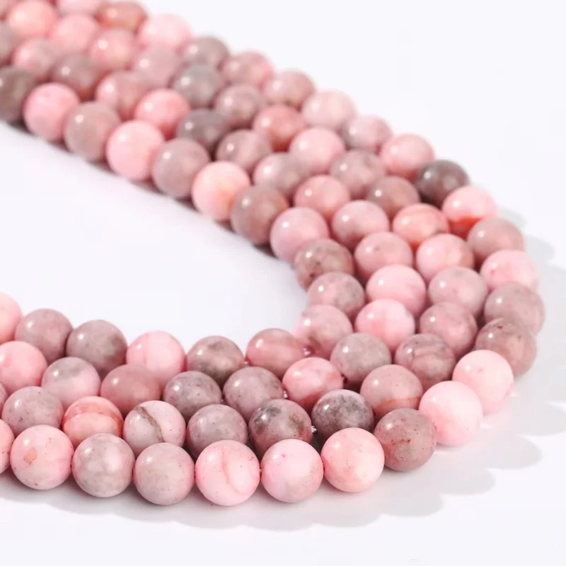 Natural Stone Pink Zebra Jasper Beads 4 6 8 10 12mm Round Loose Spacer Bead For Jewelry Making DIY Bracelet Necklace Accessories