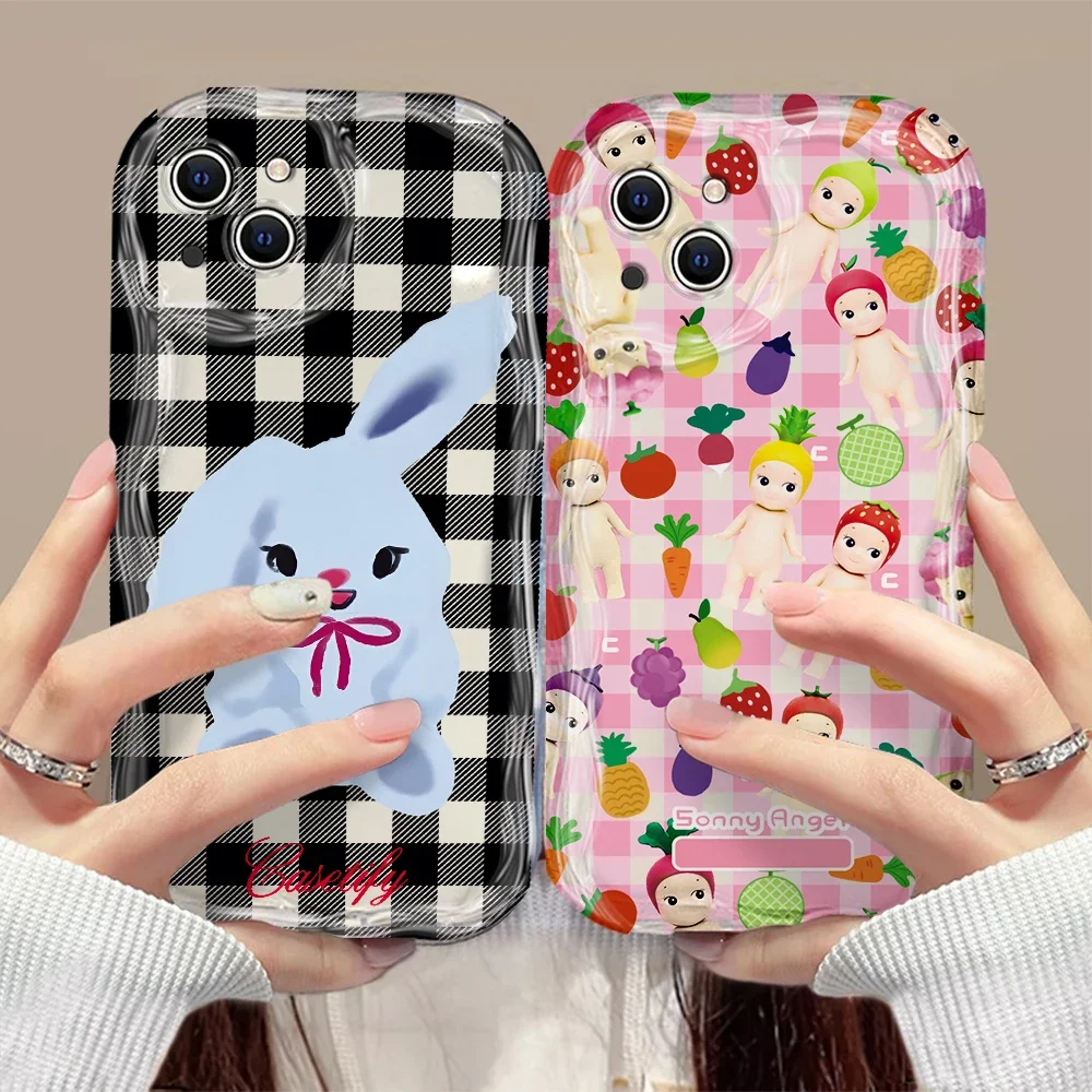 Animal Sonnies Angels 3D Wave Case For iPhone 16 15 14 13 12 11 Pro Max Mini X XR XSMAX 8 7 6S Plus Soft Silicone Cover