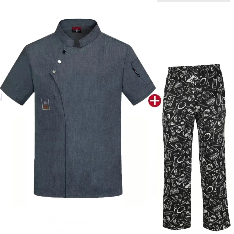 Chef Uniforms Set for Men Women Restaurant Pastry Kitchen Cook Waiter Jacket and Pants