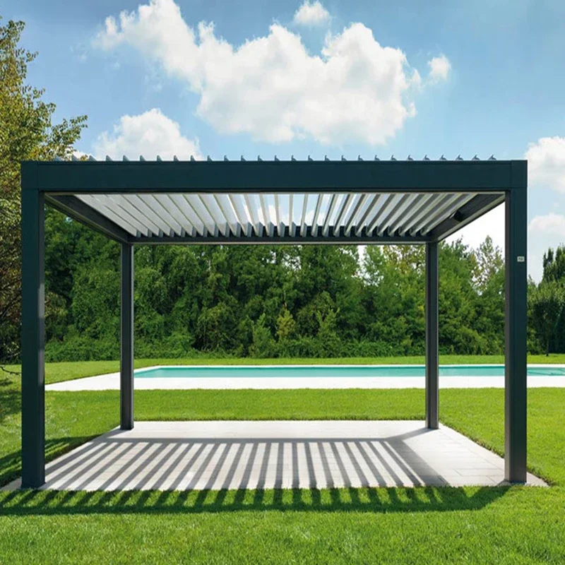 Shade Roof Gazebo Outdoor Aluminum Bioclimate Arch Gazebo Shutters Pergola