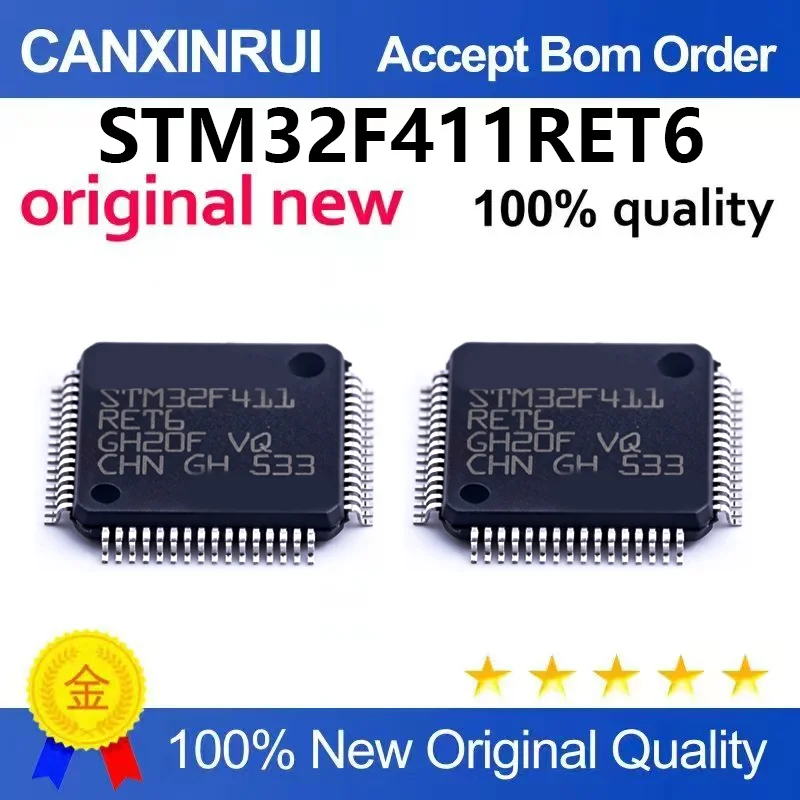 （5pcs-100pcs）Original genuine STM32F411RET6 LQFP-64 ARM Cortex-M4 32-bit microcontroller MCU
