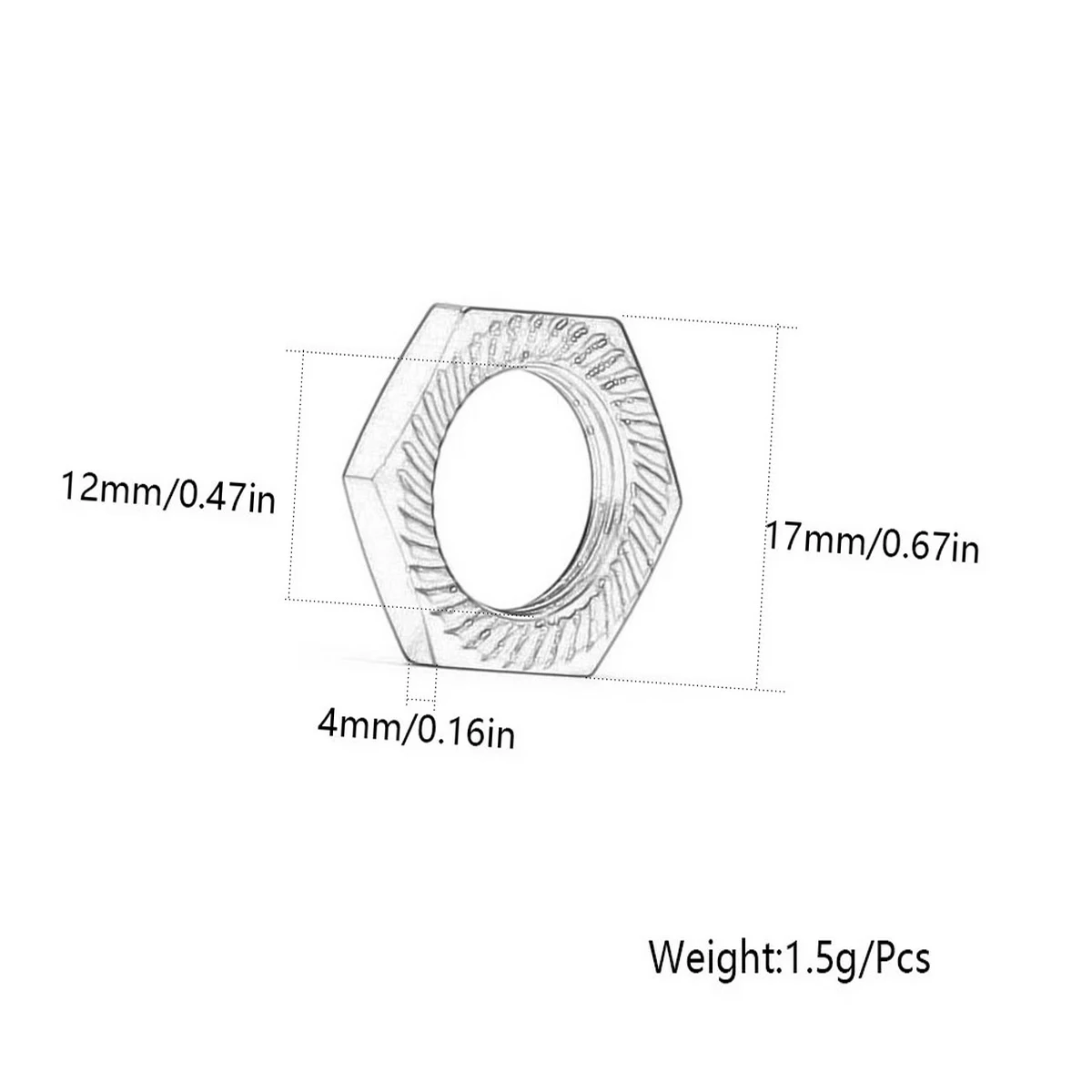 4PCS 17mm Wheel Nut Hex Adapter For Some RC Hobby Model Car Wheel Nut 1/8 RC Model Car Accessorys