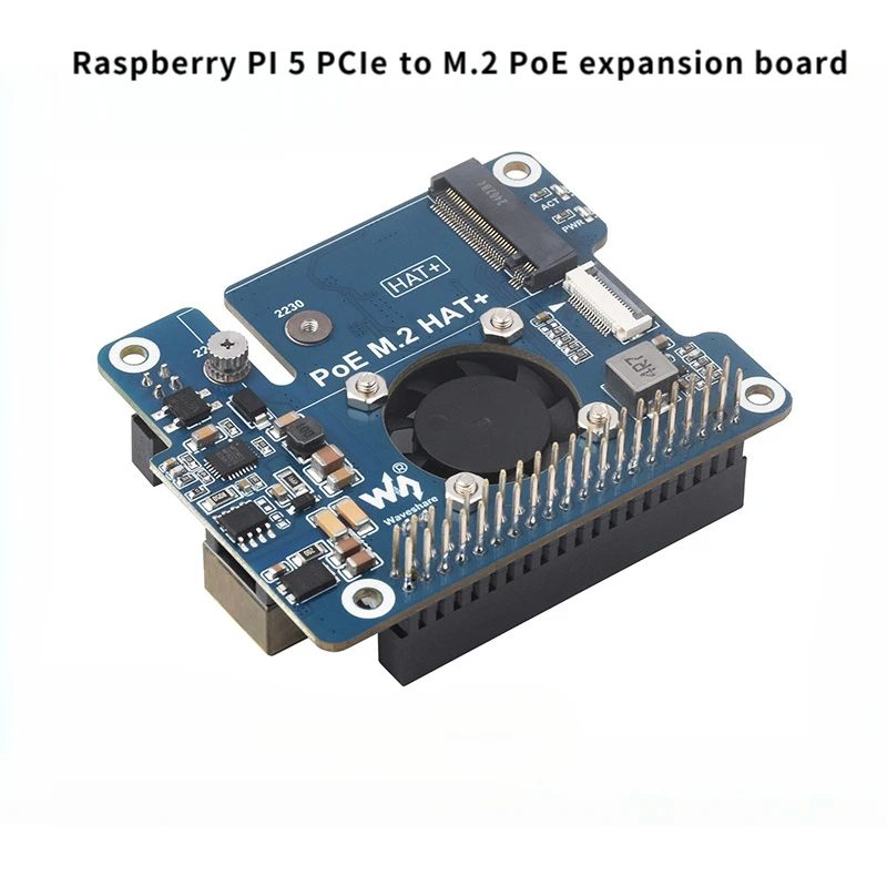 

Охлаждающий вентилятор Raspberry Pi5 NVMe SSD с платой расширения PoE, интерфейс PCIe-M.2