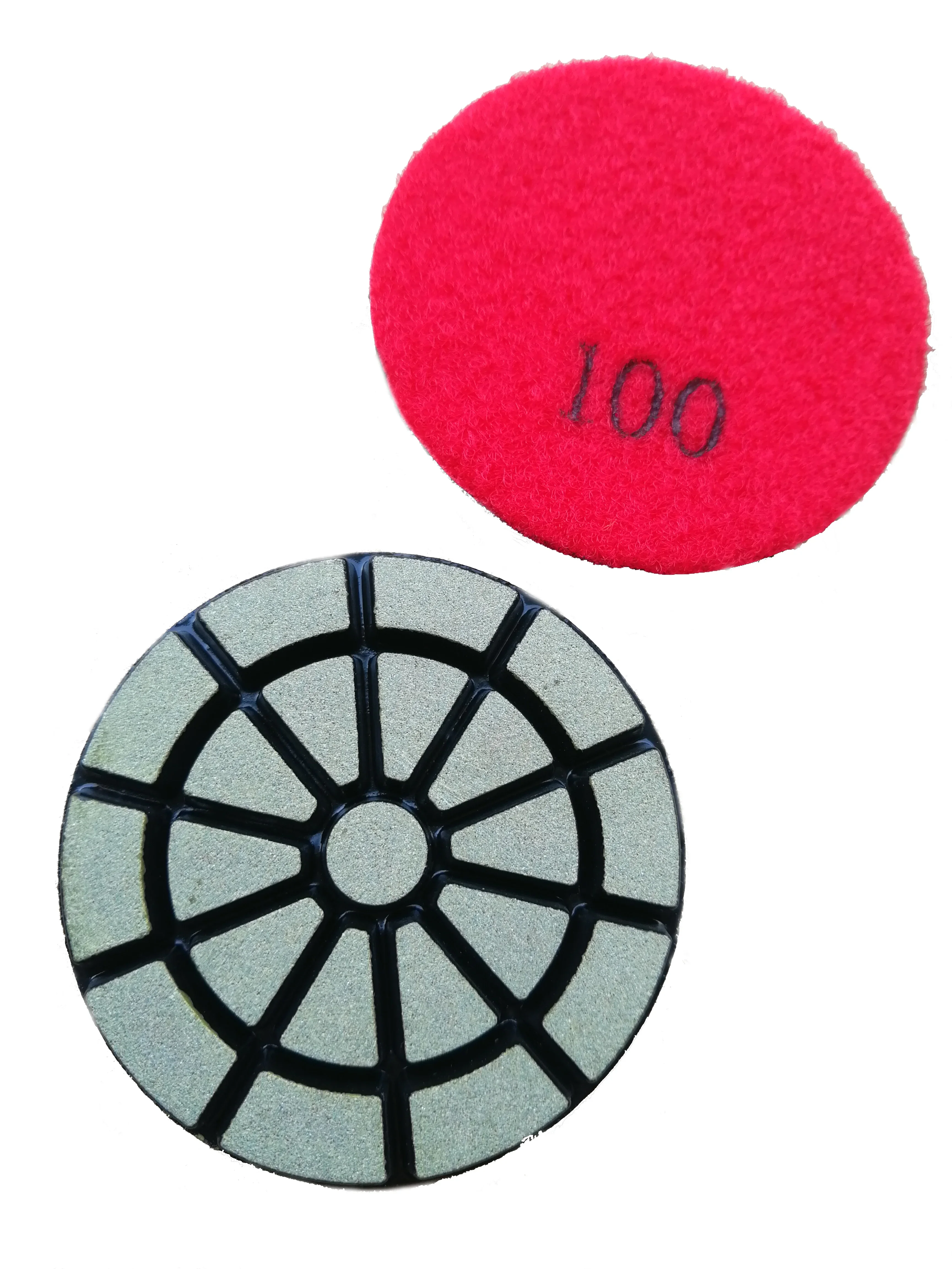 Almohadillas de molienda de diamante híbrido de Transición de Unión cerámica, Puck para pulir hormigón y suavizar patrones de arañazos, 3"