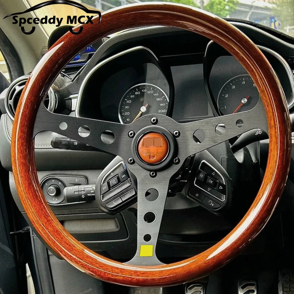 Universal Indy Wood Grain Sport Steering Wheel 14inch 350mm Classic Racing JDM Steering Wheel Car Universal