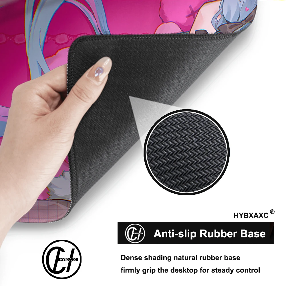 Alfombrilla de ratón de goma antideslizante estética con agujero de conejo de 3mm, figura de Anime Hentai Bunny Girl, alfombrilla de escritorio para ordenador, accesorios de escritorio bonitos