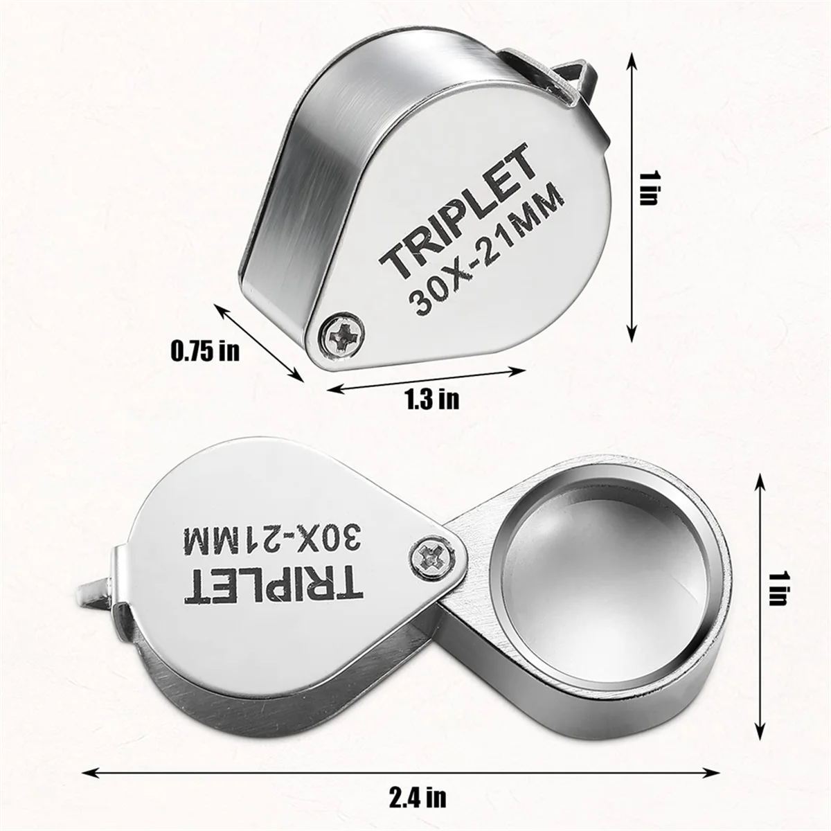 A22I 3 Pieces Jewelers Eye Loupe Set 10X, 20X and 30X Pocket Jewelry Loupe, Jewelers Eye Magnifying Glass Magnifier A