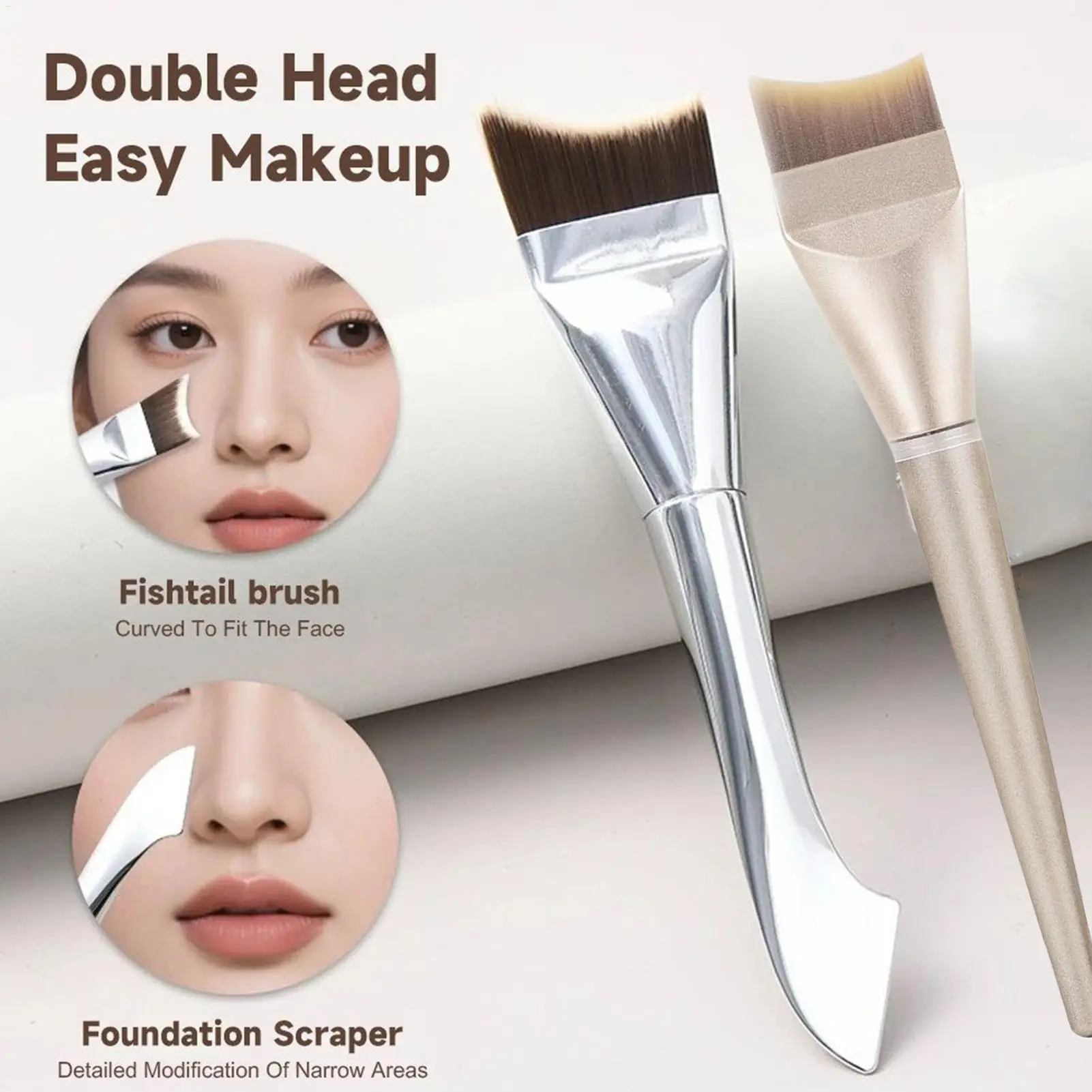 Flat Foundation Brush multifunctional Wet Dry Use Concealer brush Liquid Foundation Brush for Blending Liquid Cream Teens Girl