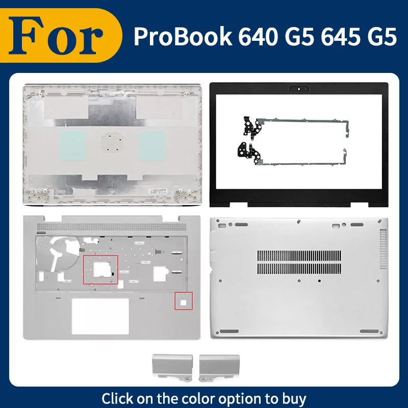 Silver New For ProBook 640 G5 645 G5 Laptop Lcd Back Cover Front Bezel Hinges Palmrst Bottom Case Housing L09526-001 Non Touch