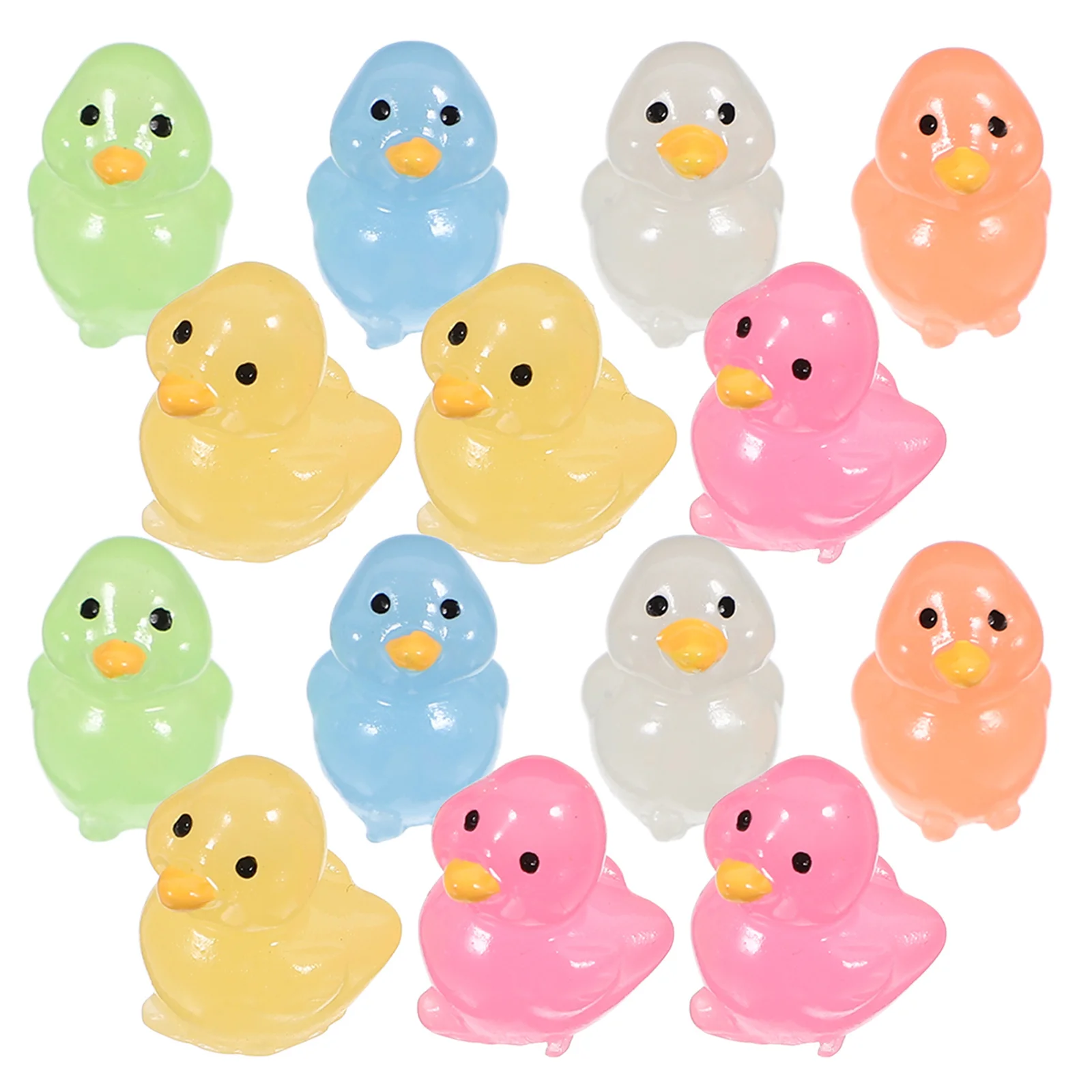 

36Pcs Night Glow Resin Ducks Miniature Garden Landscape Decor Mini Resin Ducks for Indoor Outdoor Use Miniature Duck