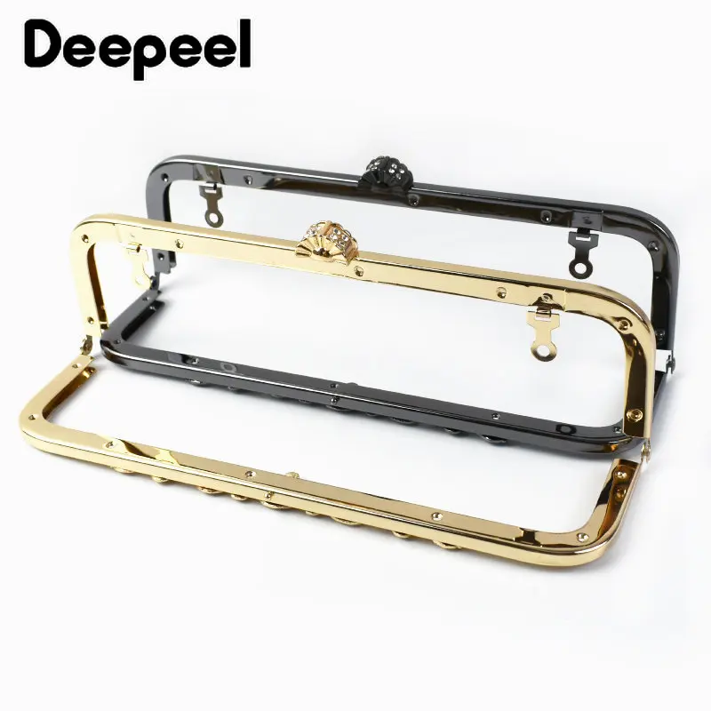 1Pc Deepeel 25cm Square Metal Embossed Bags Handle Purse Frame Handbag Sewing Brackets Handles for Making Bag Hardware Accessory