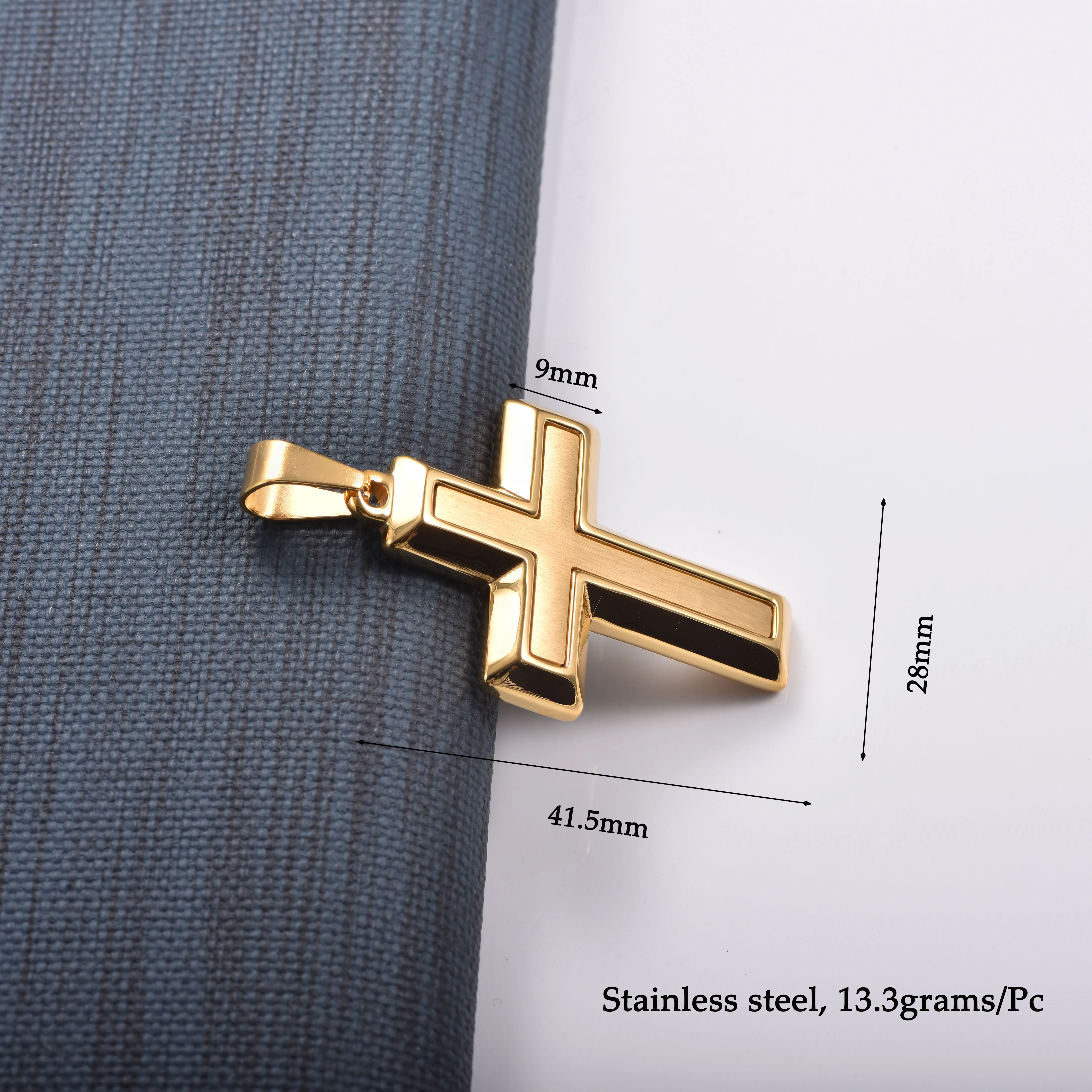 Mehrschichtige Kreuz-Anhänger-Halskette aus Edelstahl, Unisex, Herren-Halskette, Geschenk – Detail 1