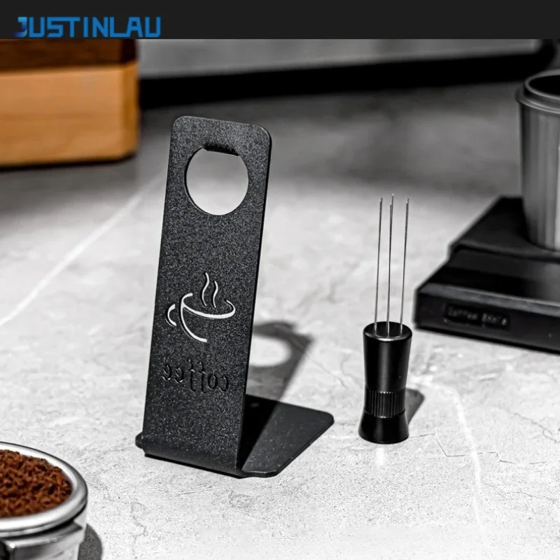 JUSTINLAU Espresso Distribution Tool Coffee WDT Adjustable Stirrer Needles with 6 Needles Magnetic Rack Professional Barista
