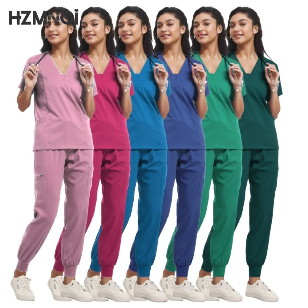 

New Medical Uniform Women Scrubs Sets Hospital Working Scrub Suits Nurse Accessories Dental Surgery Suit Lab Workwear