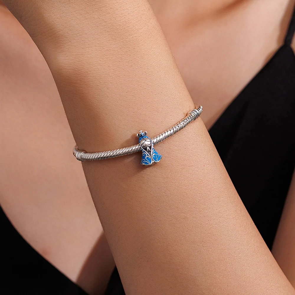Neuer 925er Sterlingsilber-Anhänger Brasilien Aparecida Jungfrau Maria Perlen Schmuckherstellung für Originalarmband Damen Glücksbringer DIY Geschenke – Detail 5