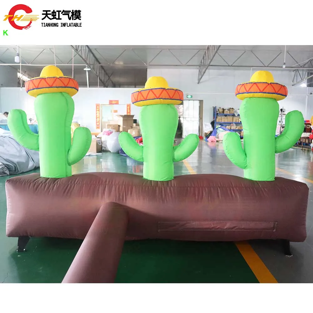 Portable Inflatable Cactus Ring Toss Game Fun Party Rental Hoopla Toss Inflatable Equipment for Kids and Adults Includes Blower