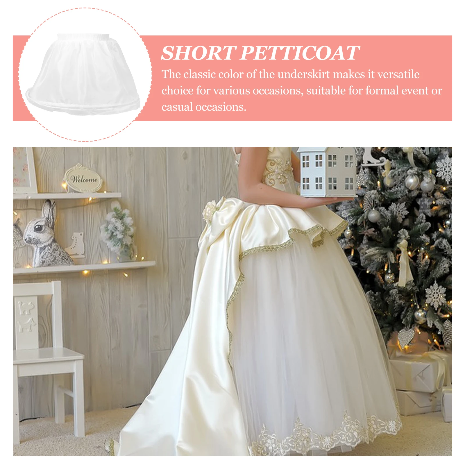

Girl Petticoat Underskirt Lightweight Skirt Comfortable For Kids Soft Bamboo Material Elegant Design Puffiness