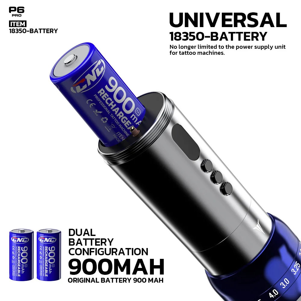 Wireless Tattoo Machine Professional Adjustable Motor Tattoo Pen Dual Battery for Tattoo Artists Permanent Makeup