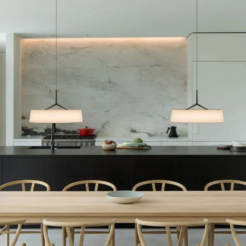 

Modern minimalist LED fabric circular pendant light dining table dining room living room bedroom hanging lamp lighting fixtures