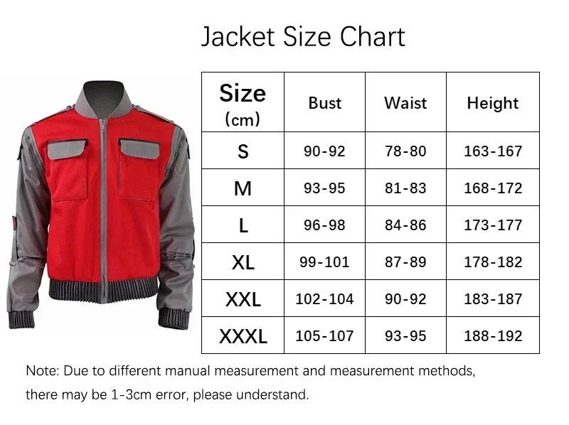 زي الهالوين الكلاسيكي باللون الأحمر والبرتقالي معطف خارجي من فيلم العودة إلى المستقبل Jr Marlene Seamus Marty Mcfly Jacket Cosplay #6