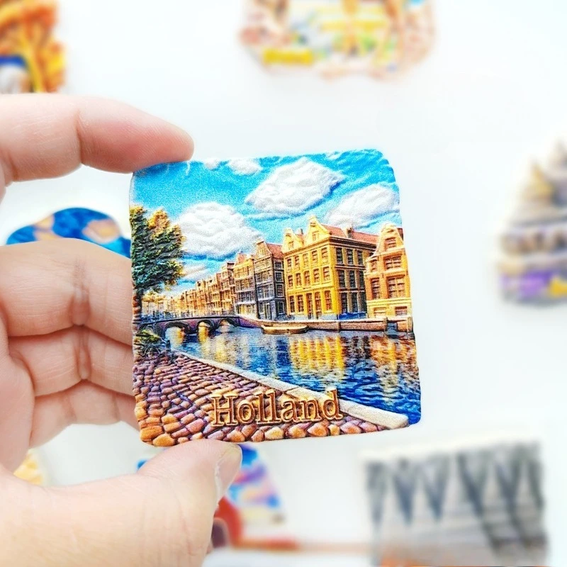Amsterdam Canal Castle Fridge Magnet - 3D Dutch Landscape Souvenir Medieval Architecture Decor Unique Europe Gift