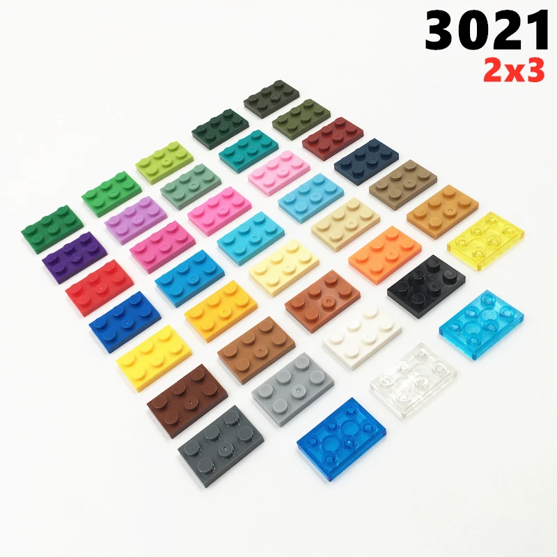 50pcs/lot MOC Parts 3021 Plate 2x3 Compatible Figures Bricks DIY Assmble Building Blocks Particle Kid Puzzle Brain Toys Gift