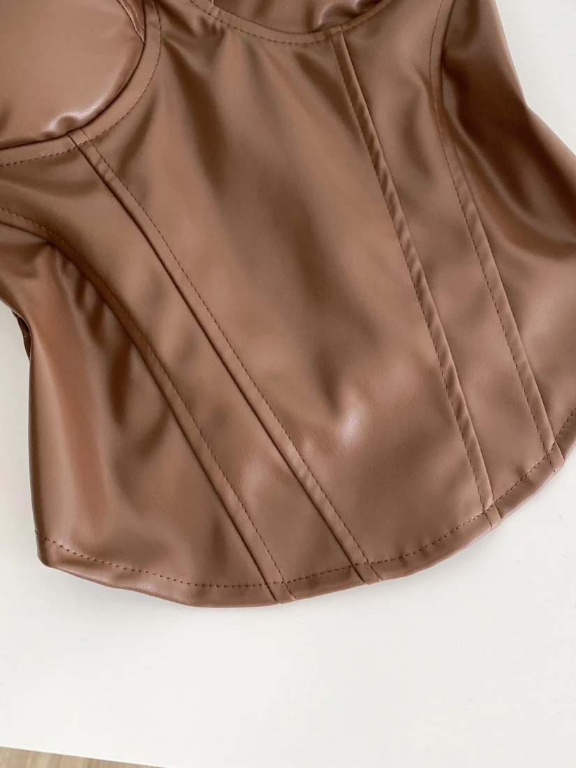 Foamlina solide haut court sans bretelles pour les femmes nouveau Chic poitrine rembourré sans manches mince plissé élastique dos Club fête bustiers