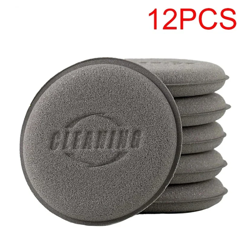 12pcs Car Round Waxing Polish Sponges High Density Foam Applicator Pads Polishing Sponges for Car Detailing Tools