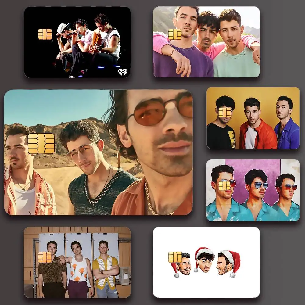 الفرقة جوناس براذرز ملصق الائتمان الجلد غطاء بطاقة ملصقات 4 قطعة فيلم حافلة تمرير الجبهة الديكور البنك الخصم مقاوم للماء #1