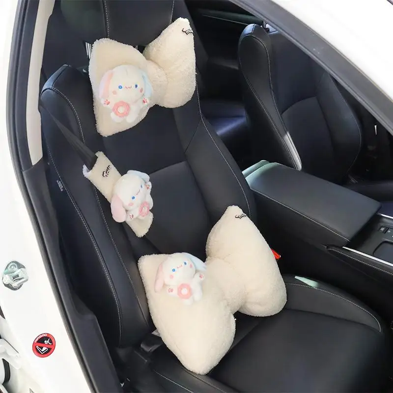 

Sanrio CinnamonDog Car Plush Neck Pillow Waist Pillow Cartoon Seat Belt Shoulder Protector Kawaii Car Interior Decoration