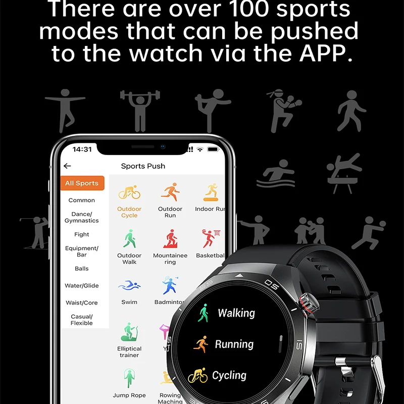 IMOSI 新しいアウトドアスポーツスマートウォッチメンズ 360*360 HD ディスプレイ心拍数フィットネス防水ビジネス Bluetooth 通話 Ftiness 腕時計