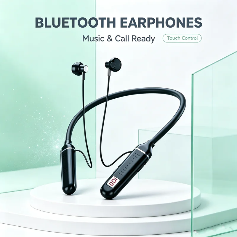 K58pro Wireless Earphones Bluetooth 5.3 Neckband Headphones Gaming LED Display HIFI Headset Sports TWS Earbuds With Mic TF Card