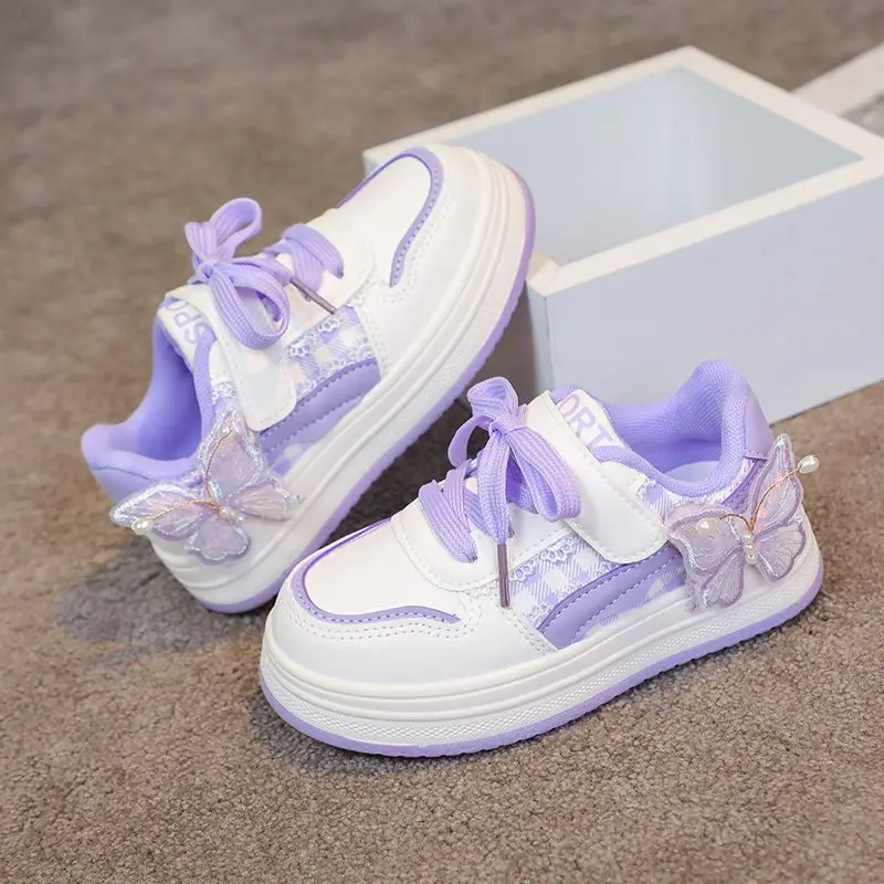 Spring Autumn New Girls Leather Casual Sneakers Versatile Lightweight Non Slip Waterproof Kids Sportswear Shoes