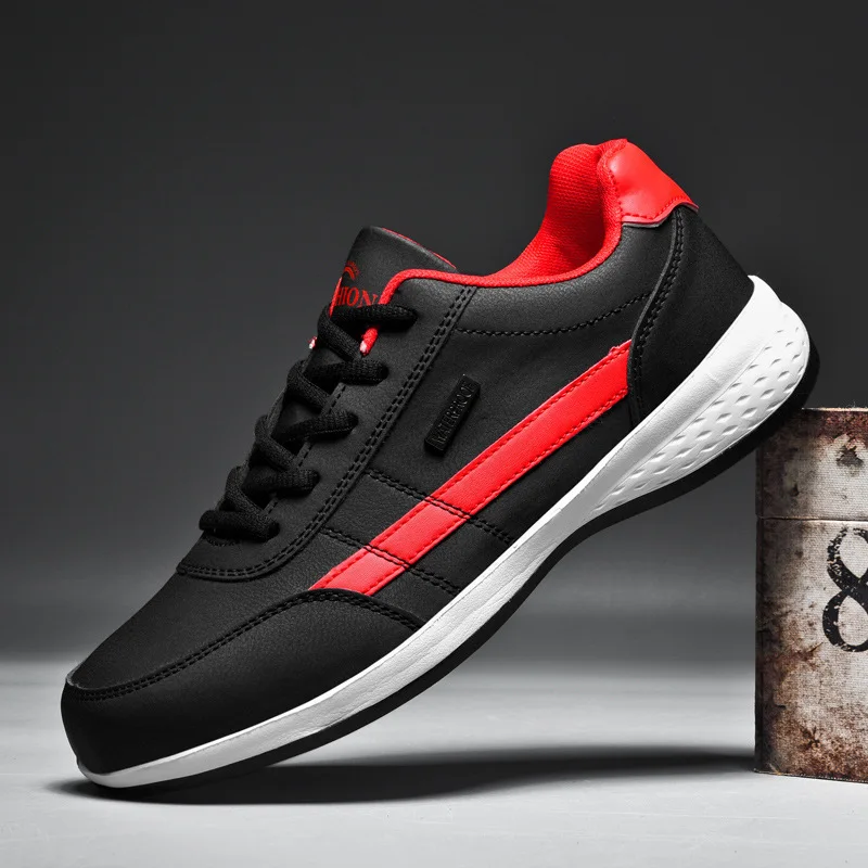 Men Navy Brown Color Block Leather Sneakers, Lace Up Lightweight Comfort Low Top Daily Office Walking Casual Shoes