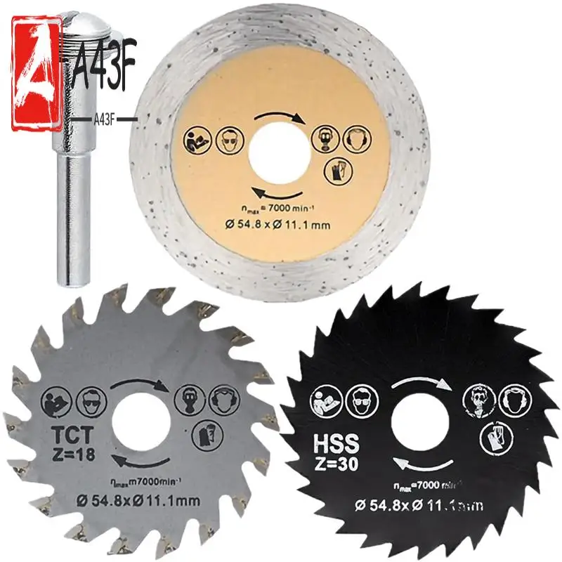 

A43F-3Pcs HSS Circular Saw Blade Cutting Blade Rotary Tool Cutting Disc For Wood Cutting Outer Diameter 54.8Mm/2.15Inch
