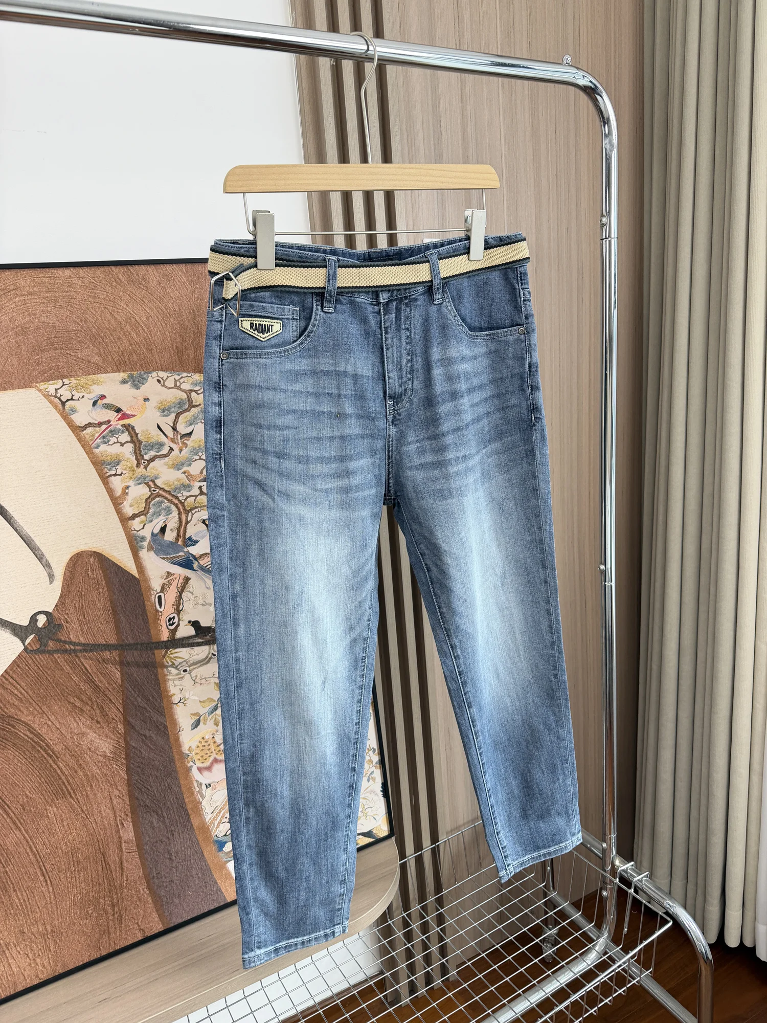 Comfortable Linen Mixed Fabric Men's Casual Straight Leg Jeans Spring Summer Versatile Fashionable Breathable Youth Jeans