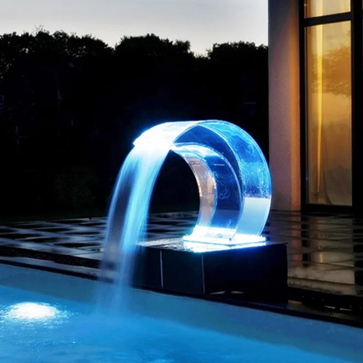 Hot Sale Acrylic Waterfall For Spa And Swimming Pool Decoration Features Massage Function