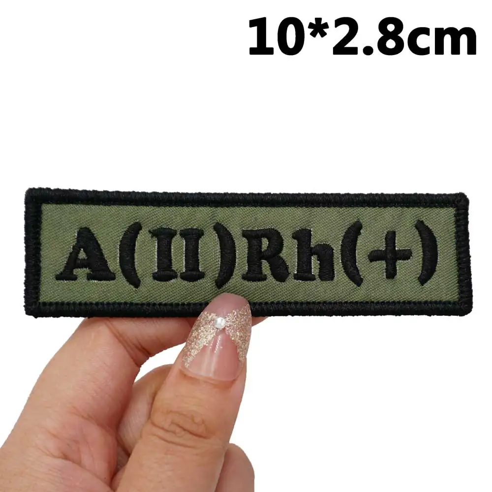 blood group Tactical Embroidery Patches for Backpacks and Clothing military Accessories with Hook backing or iron back