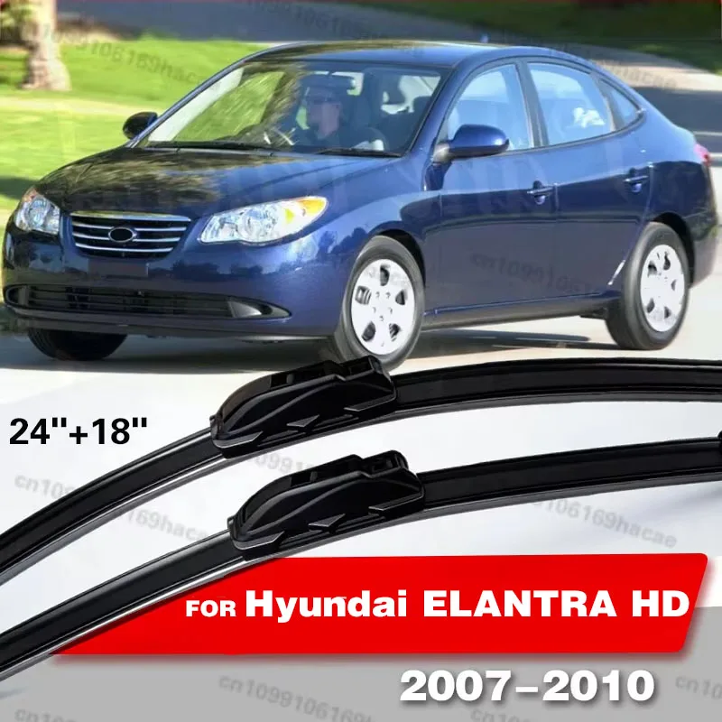 

Щетки стеклоочистителя для Hyundai ELANTRA HD 2007-2010, резиновые силиконовые сменные, для лобового стекла, 24+18 дюймов, LHD/RHD, аксессуары