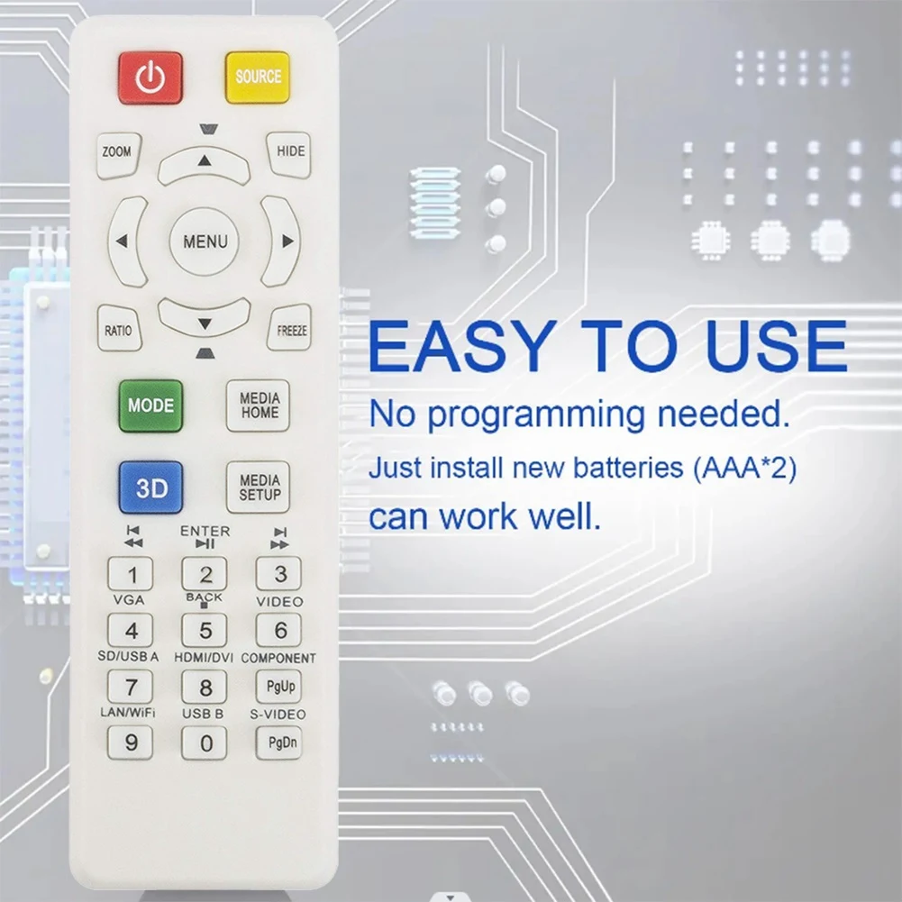 Replace Remote Control for Projector X115 X125H X135WH H6517ABD D602 D622DE145F EV-S62 HE-801K V31S X124PH X134PWH