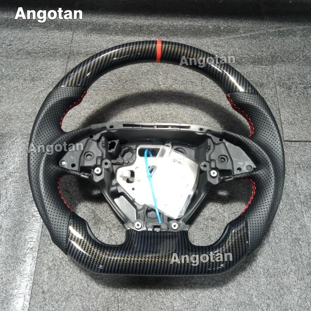 Volante Hydro-Dip in fibra di carbonio per Chevy Corvette C7 2014-2018 con impugnatura in pelle perforata