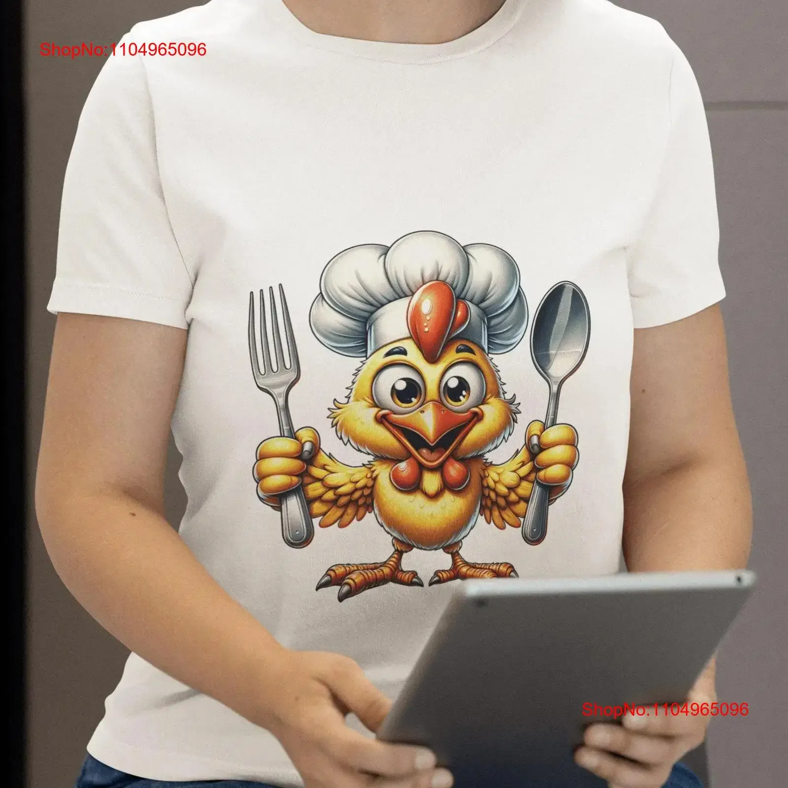 

Cartoon Chicken Chef T Shirt Humorous Cook Culinary s Unique Foodie Kitchen Apparel Comfy Casual Wear vintage Washed Soft