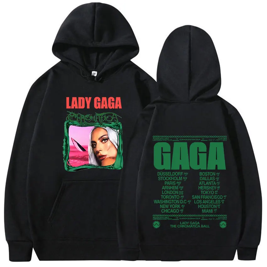 Singer Lady Gaga The Chromatica Ball Tour 2024 Album Hoodie Men Women Retro Fashion Pullover Sweatshirt Hip Hop Loose Streetwear