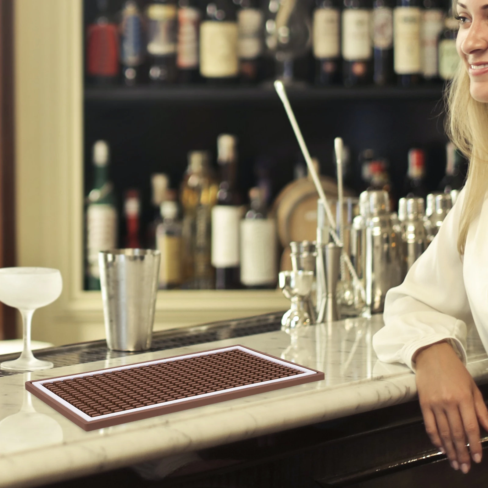 

Soft Rubber Drain Pad Coffee Bar Mat Counter Pvc Cocktail Mats Dish Drying