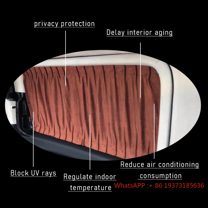 Factory Price Foldable Double-lay Car Curtain Luxury Car Window Curtain For Mercedes Benz Vito Vclass W447 V260 V250