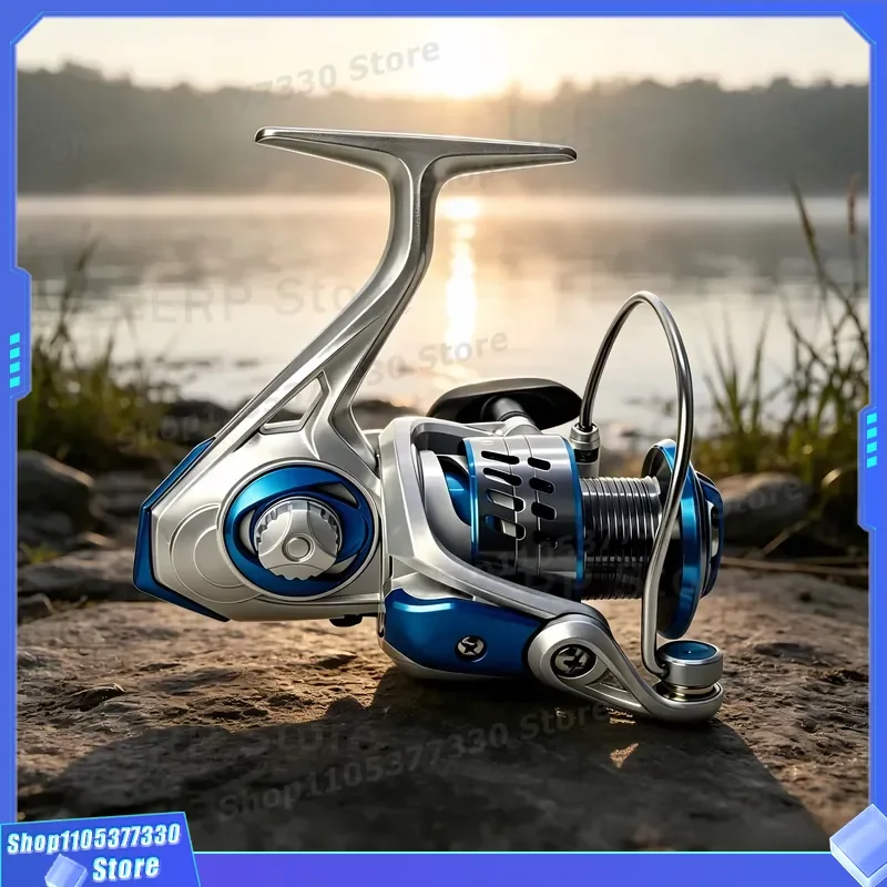 ZUNJIE 3000-6000 Series Rotary Fishing Reel 5.2:1 Gear Ratio High Speed Multi-purpose Spinning Wheel for Freshwater Saltwater