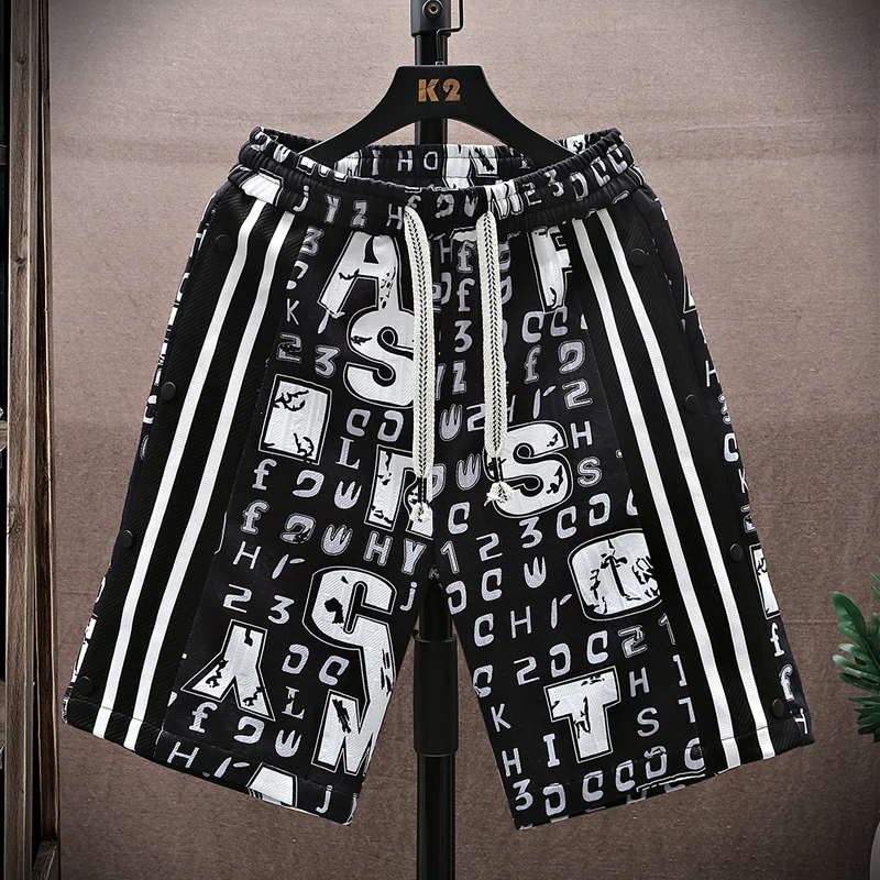 

Casual Men's ort Pants Summer New Sle Versatile Sports Five-Quarter Length Trendy Brand Youth Outerwear Loose Fit Breathable