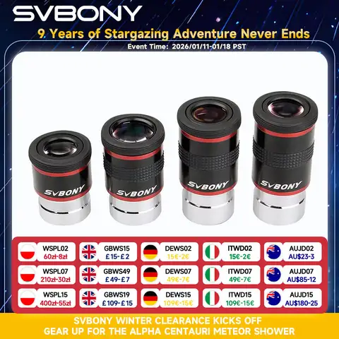 1.25" Wide Angle Eyepieces svbony