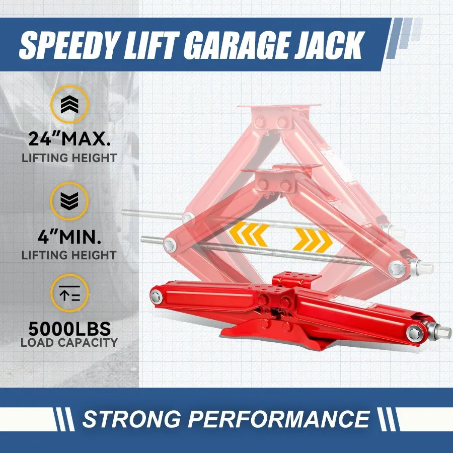 2 uds tijera Jack 2,5 toneladas 5000LBS RV viaje remolque estabilizador tijera coche Jacks para mantenimiento de vehículos y soporte de emergencia